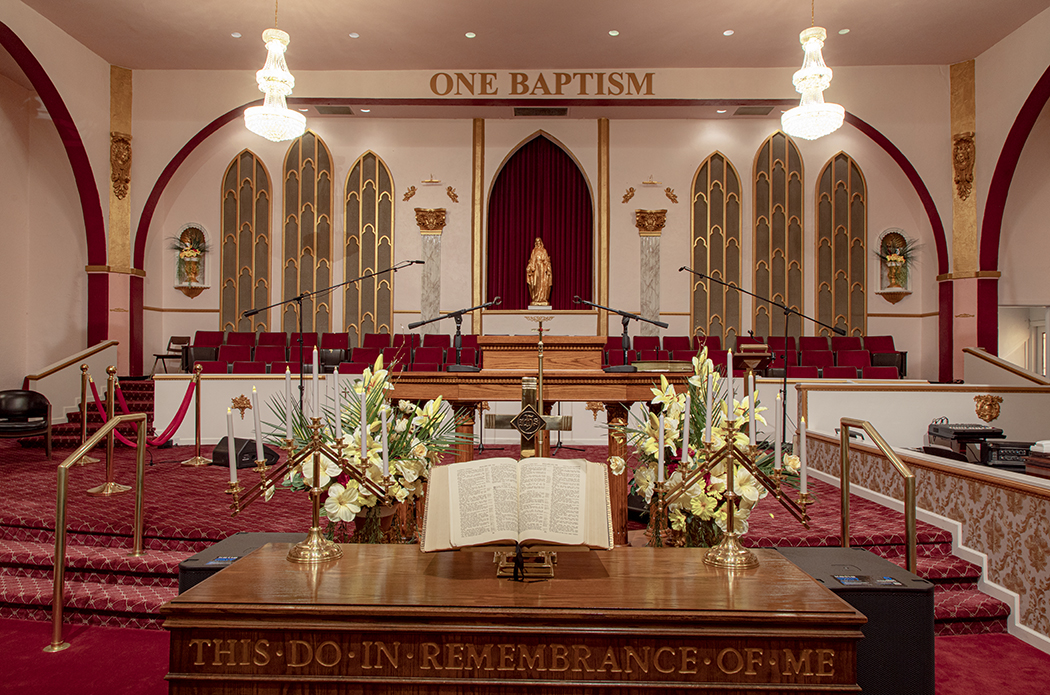 Williams Chapel sanctuary and communion table