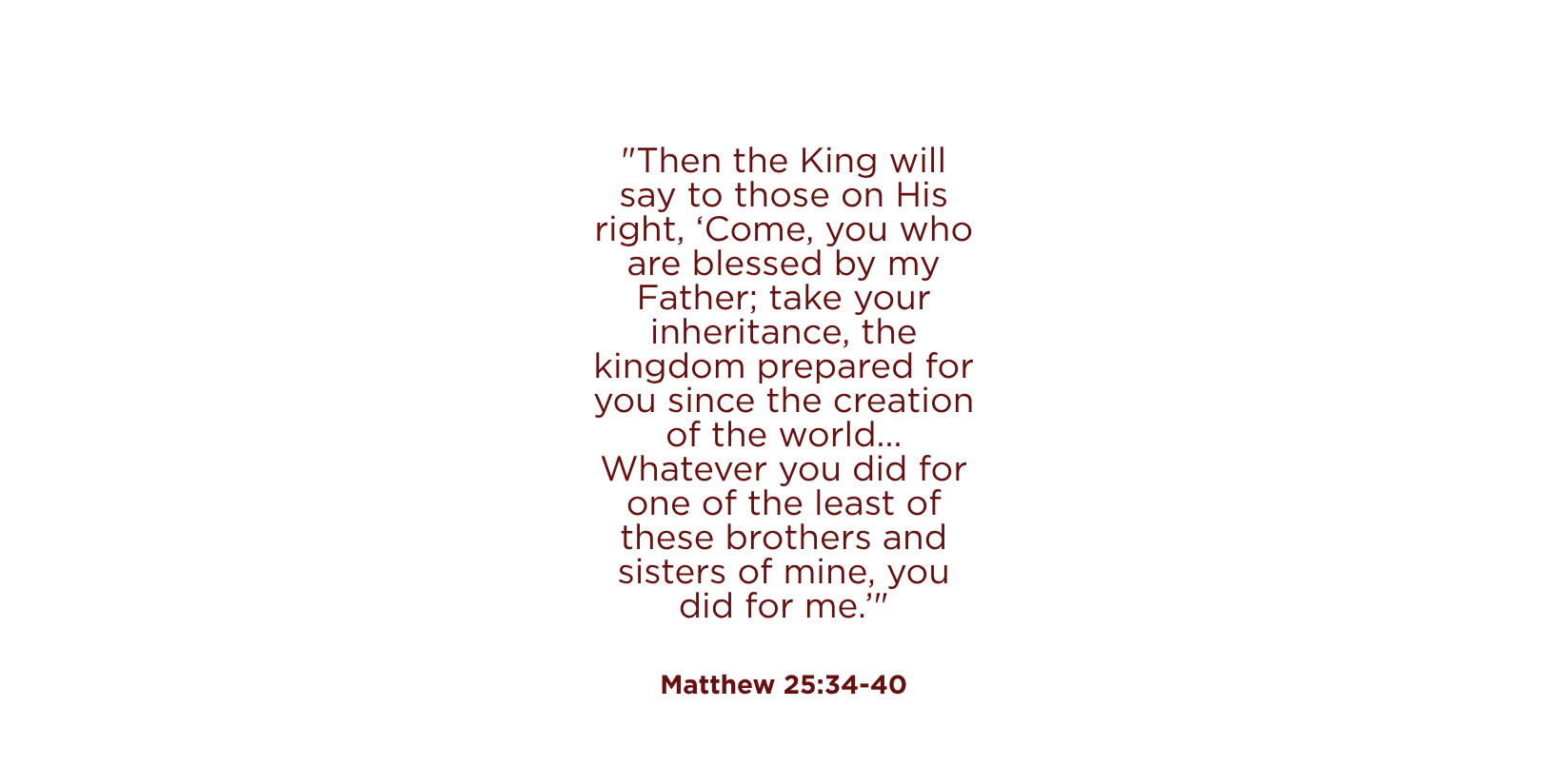 Matthew 25 ministry artwork